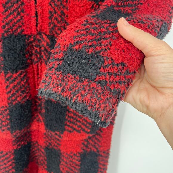 SKIMS Cozy Knit Red Black Buffalo Plaid Onesie Unisex Size Small / Medium - Picture 7 of 9